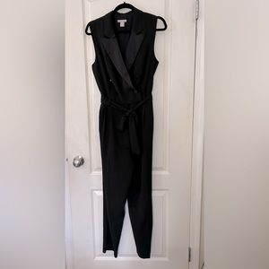 H&M Sleeveless Tuxedo Jumpsuit